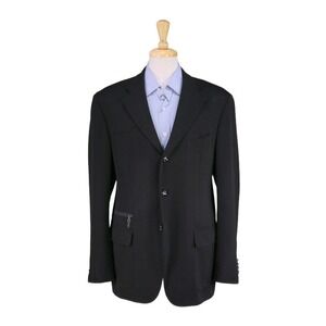 Ingram 1949 Black Travel Patch Pocket Winter Blazer Jacket Men's 44L